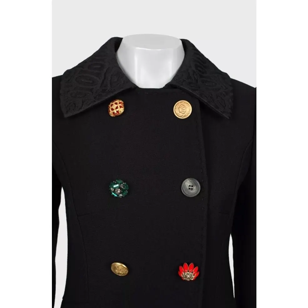 Dolce & Gabbana Wool Blend Coat Sz.42/M Pre-owned MultiColor Wool Good - Model View