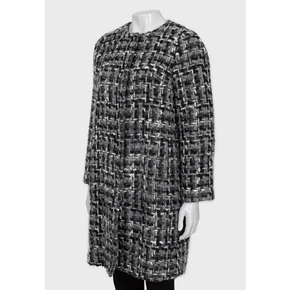 Dolce & Gabbana Wool Blend Collarless Coat Sz.40 Pre-owned MultiColor Wool Good - Back View