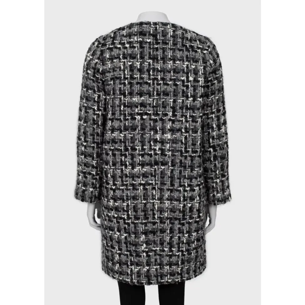 Dolce & Gabbana Wool Blend Collarless Coat Sz.40 Pre-owned MultiColor Wool Good - Inside View