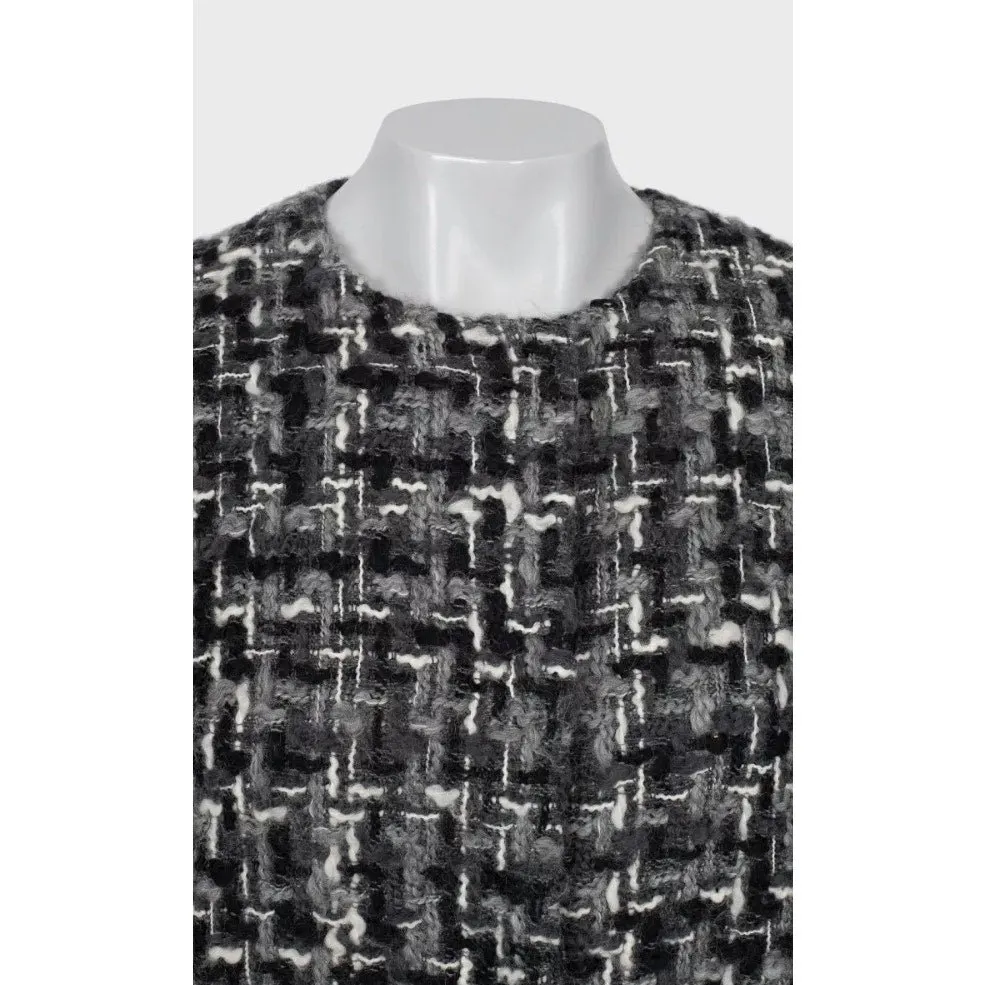Dolce & Gabbana Wool Blend Collarless Coat Sz.40 Pre-owned MultiColor Wool Good - Model View