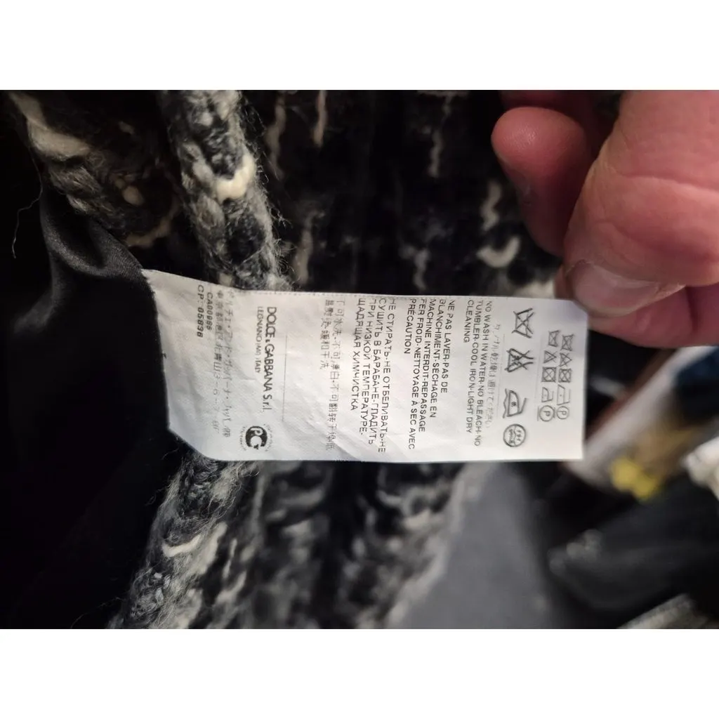 Dolce & Gabbana Wool Blend Collarless Coat Sz.40 Pre-owned MultiColor Wool Good - Box View
