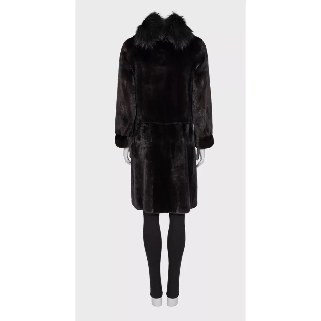 Unsigned Black Coat Straight Cut IT 40 S Black Good - Inside View