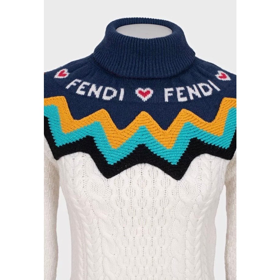 フィフィアンドロメオ　カシミアドットニットSS Fendi NWOT Fendi Wool Cashmere White | Libas Collective