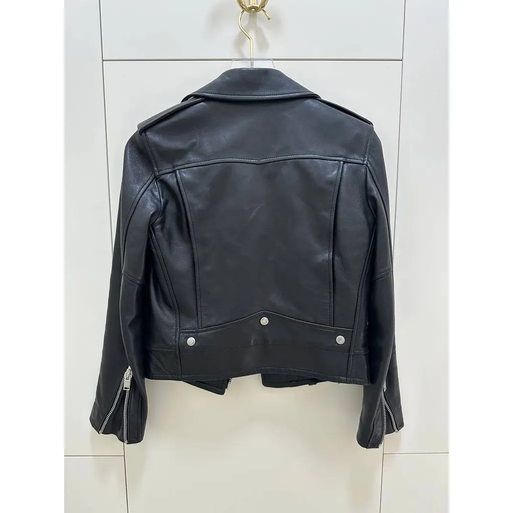 Saint Laurent Iconic Saint Laurent L01 Classic Leather Motorcycle Jacket Sz.36 Pre-owned Black Leather Good - Back View