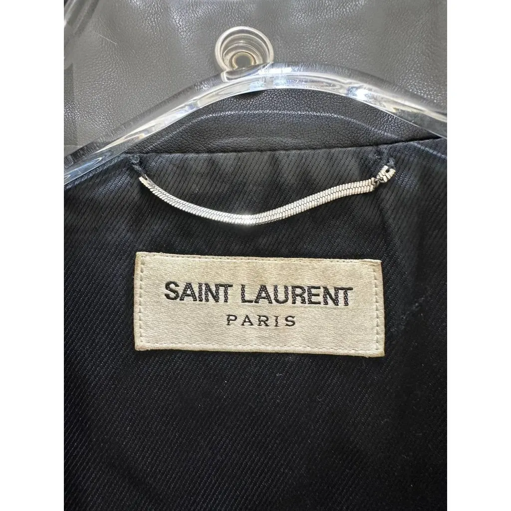 Saint Laurent Iconic Saint Laurent L01 Classic Leather Motorcycle Jacket Sz.36 Pre-owned Black Leather Good - Inside View