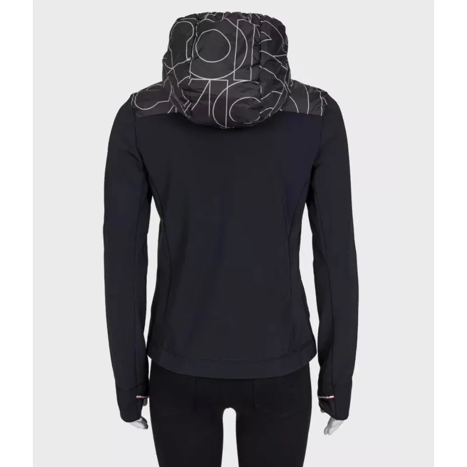 Moncler Black Printed Hooded Down Puffer Jacket - Size M Pre-owned Black Polyamide Good - Inside View