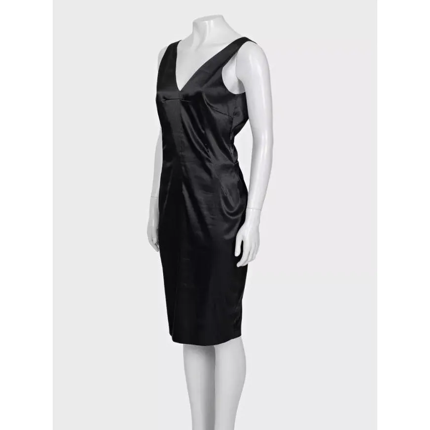 Dolce & Gabbana Black Bodycon Dress Sz.44 Pre-owned Black Polyester Good - Back View