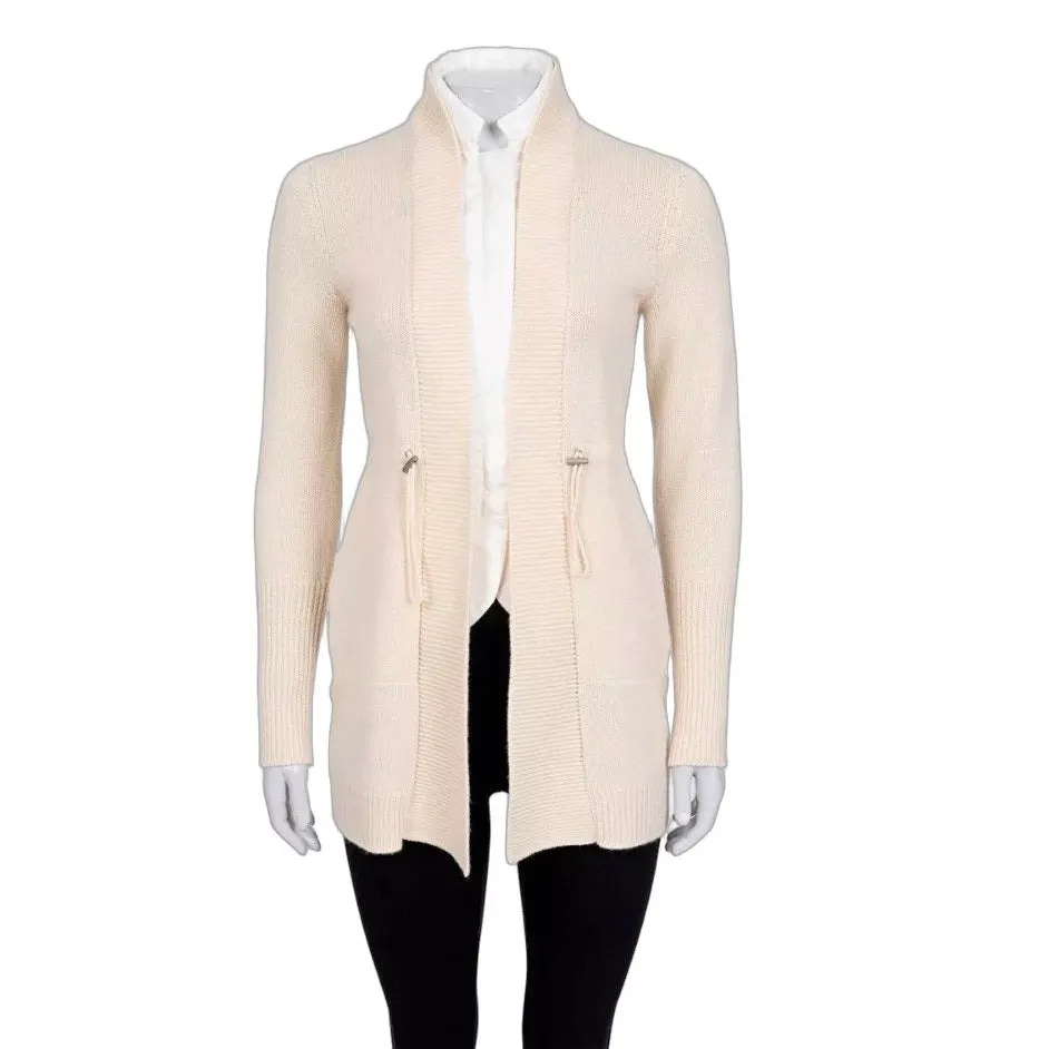 Brunello Cucinelli Beige Cashmere Zip Cardigan XS Pre-owned