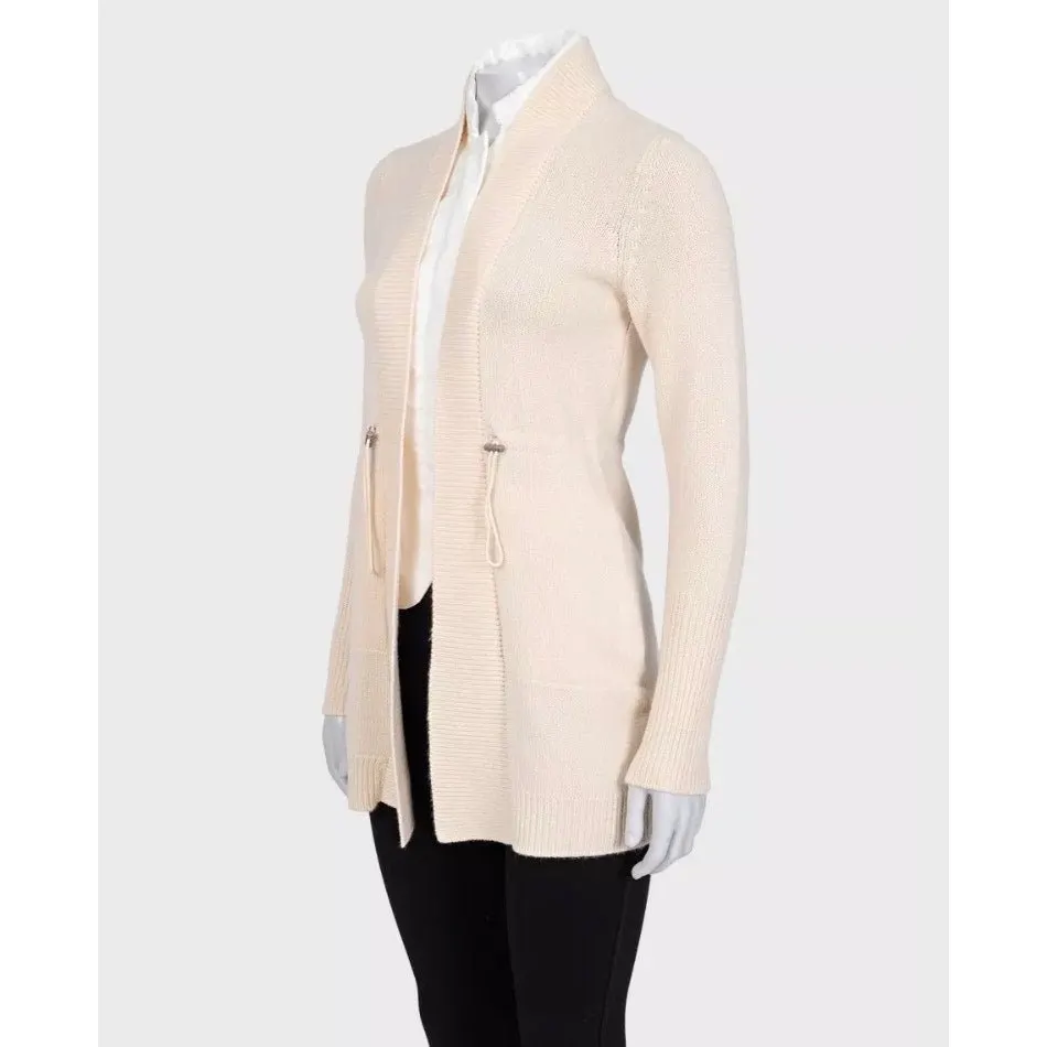 Brunello Cucinelli Beige Cashmere Zip Cardigan XS Pre-owned Beige Wool Good - Back View
