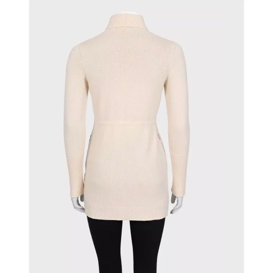Brunello Cucinelli Beige Cashmere Zip Cardigan XS Pre-owned Beige Wool Good - Inside View