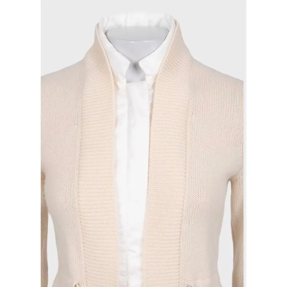 Brunello Cucinelli Beige Cashmere Zip Cardigan XS Pre-owned Beige Wool Good - Model View