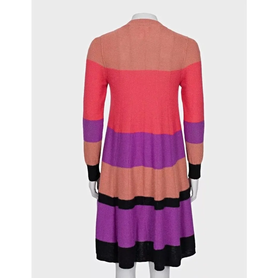 Sonia Rykiel Striped Wool Mohair Dress - Size XL Pre-owned MultiColor Wool Good - Inside View