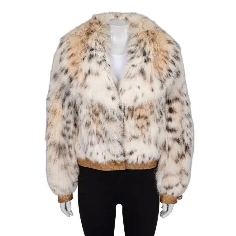 Valentino Cropped Coat with eather Sz.42 Pre-owned MultiColor Silk Good - Front View