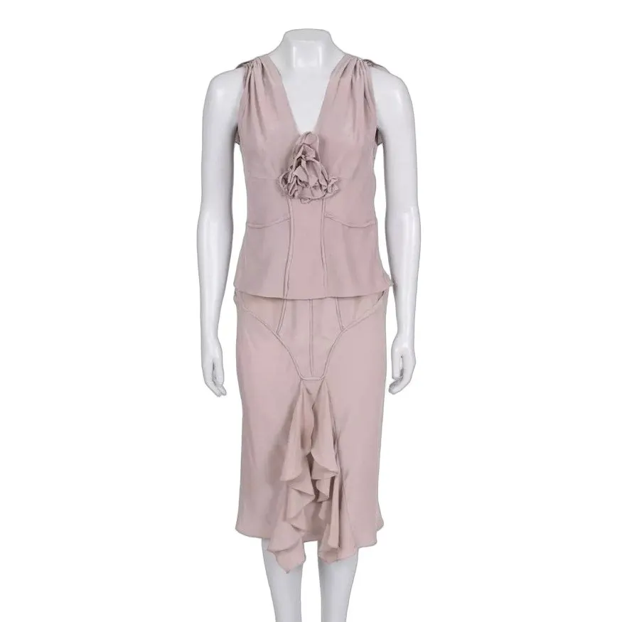 Saint Laurent by Tom Ford Vintage Pink Suit Set S Pre-owned Pink Good - Front View