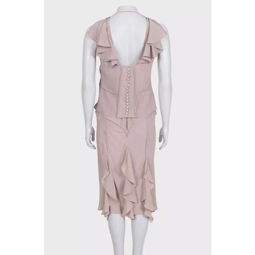 Saint Laurent by Tom Ford Vintage Pink Suit Set S Pre-owned Pink Good - Inside View