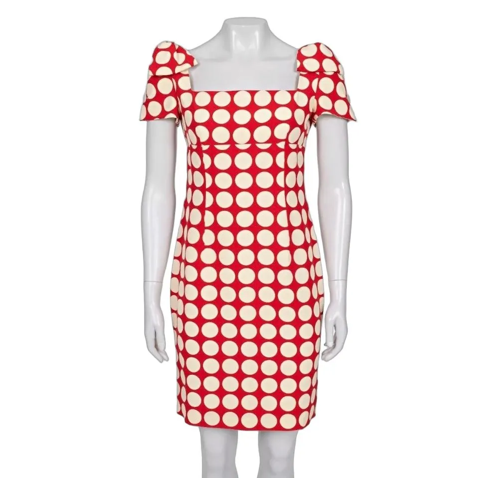 Valentino 100% Silk Fitted Dress Bow Detail UK 6/XS Pre-owned MultiColor Silk Good - Front View