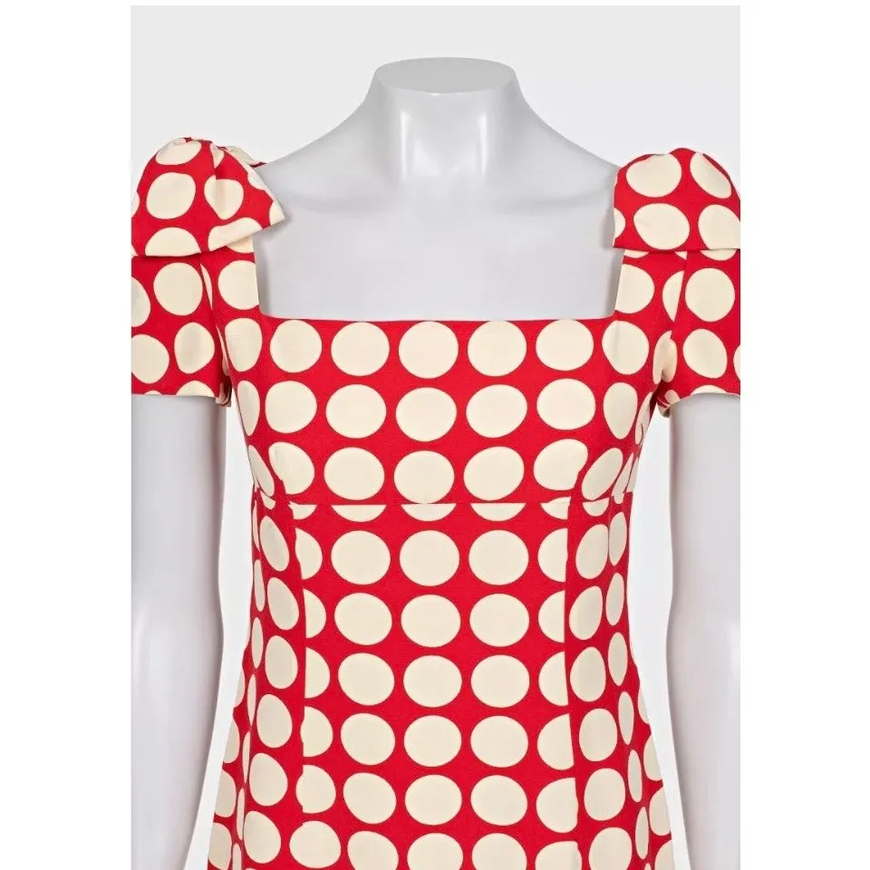 Valentino 100% Silk Fitted Dress Bow Detail UK 6/XS Pre-owned MultiColor Silk Good - Model View
