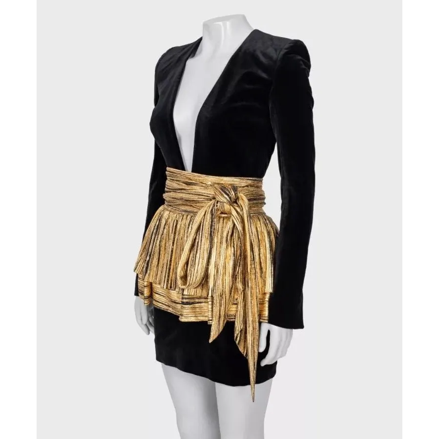 Alexandre Vauthier NWOT Alexandre Vauthier Gold Peplum Dress Sz.36 Pre-owned Gold Polyester Never worn - Back View