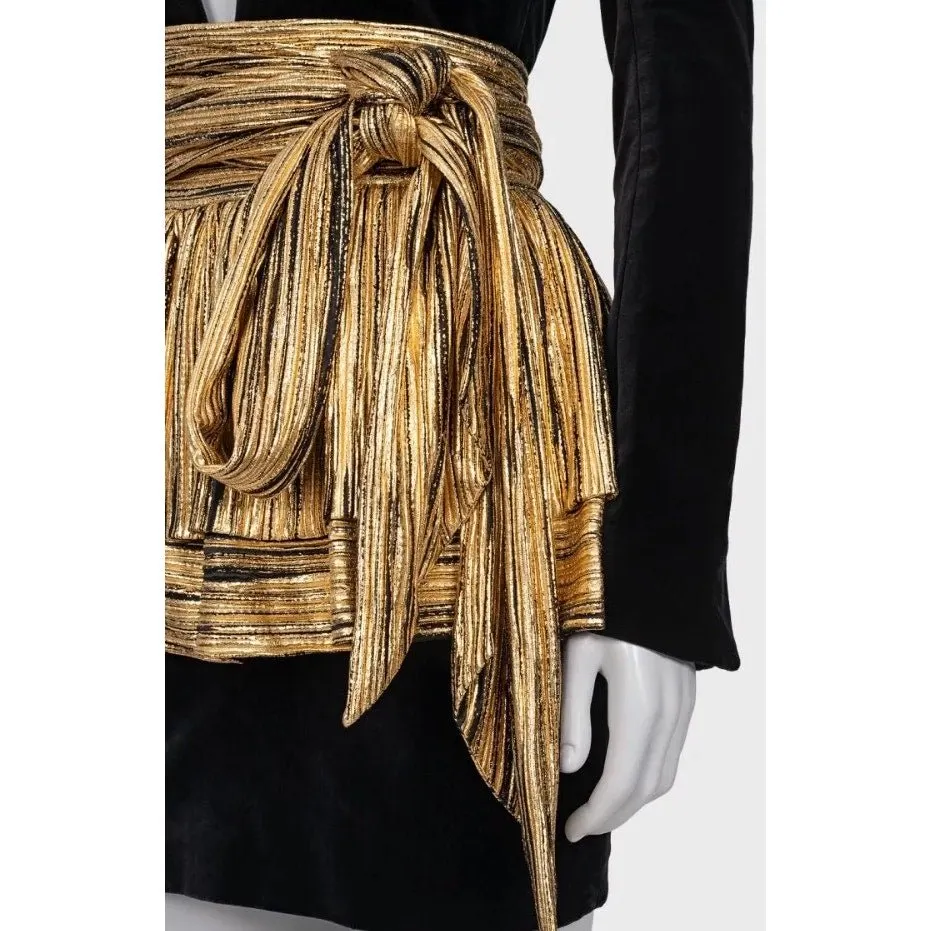 Alexandre Vauthier NWOT Alexandre Vauthier Gold Peplum Dress Sz.36 Pre-owned Gold Polyester Never worn - Model View