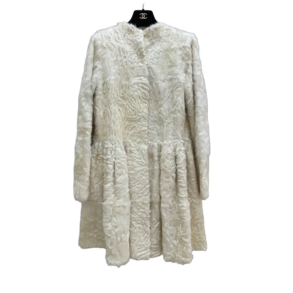 Unsigned Paris عاجي معطف مع Detachable Hood S مستعملة