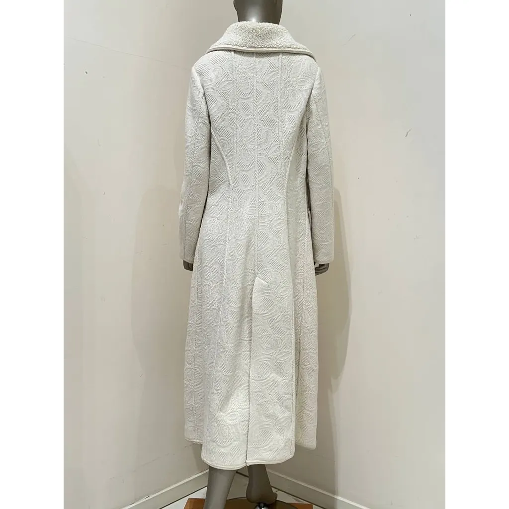 Ermanno Scervino White Wool Mohair Silk Coat Size IT 48 Pre-owned White Wool Good - Inside View