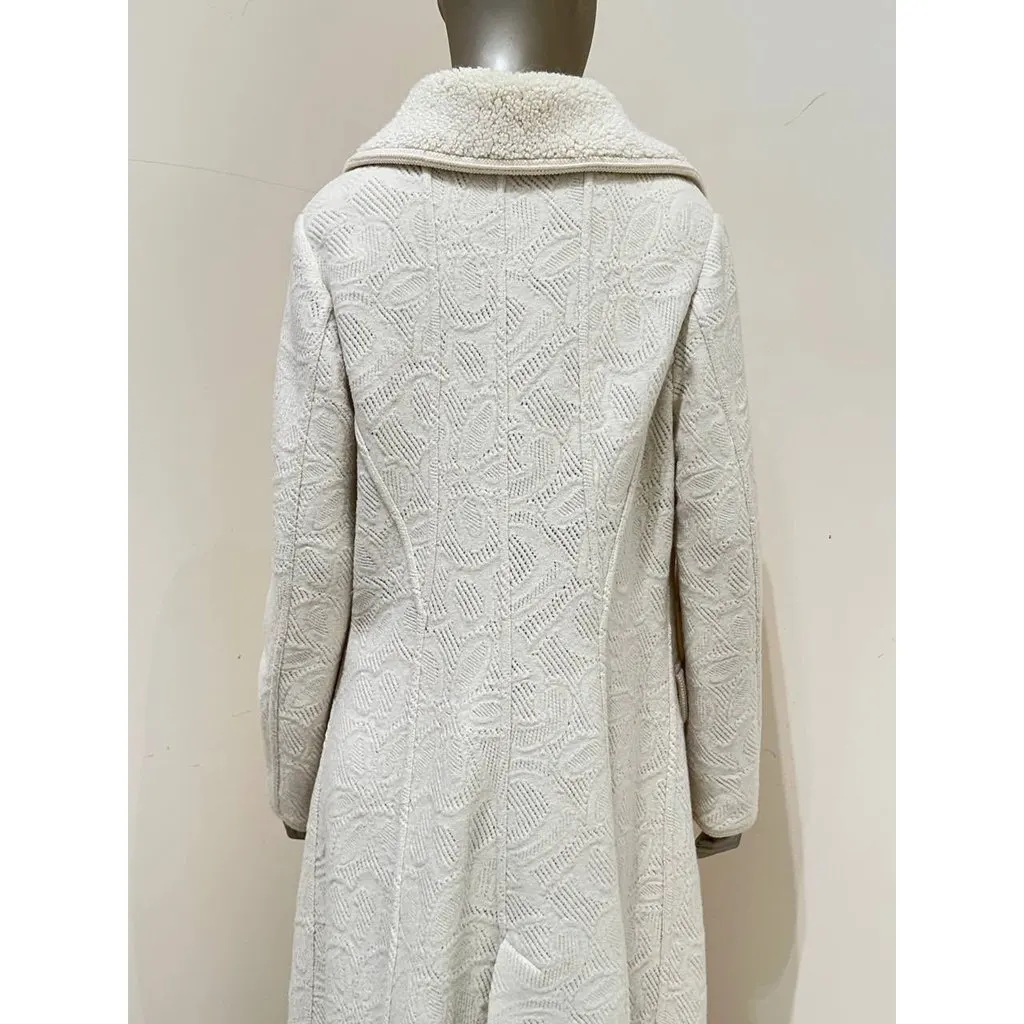 Ermanno Scervino White Wool Mohair Silk Coat Size IT 48 Pre-owned White Wool Good - Model View