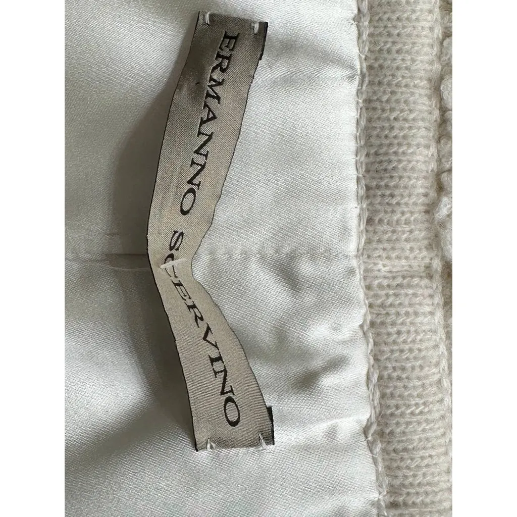 Ermanno Scervino White Wool Mohair Silk Coat Size IT 48 Pre-owned White Wool Good - Box View