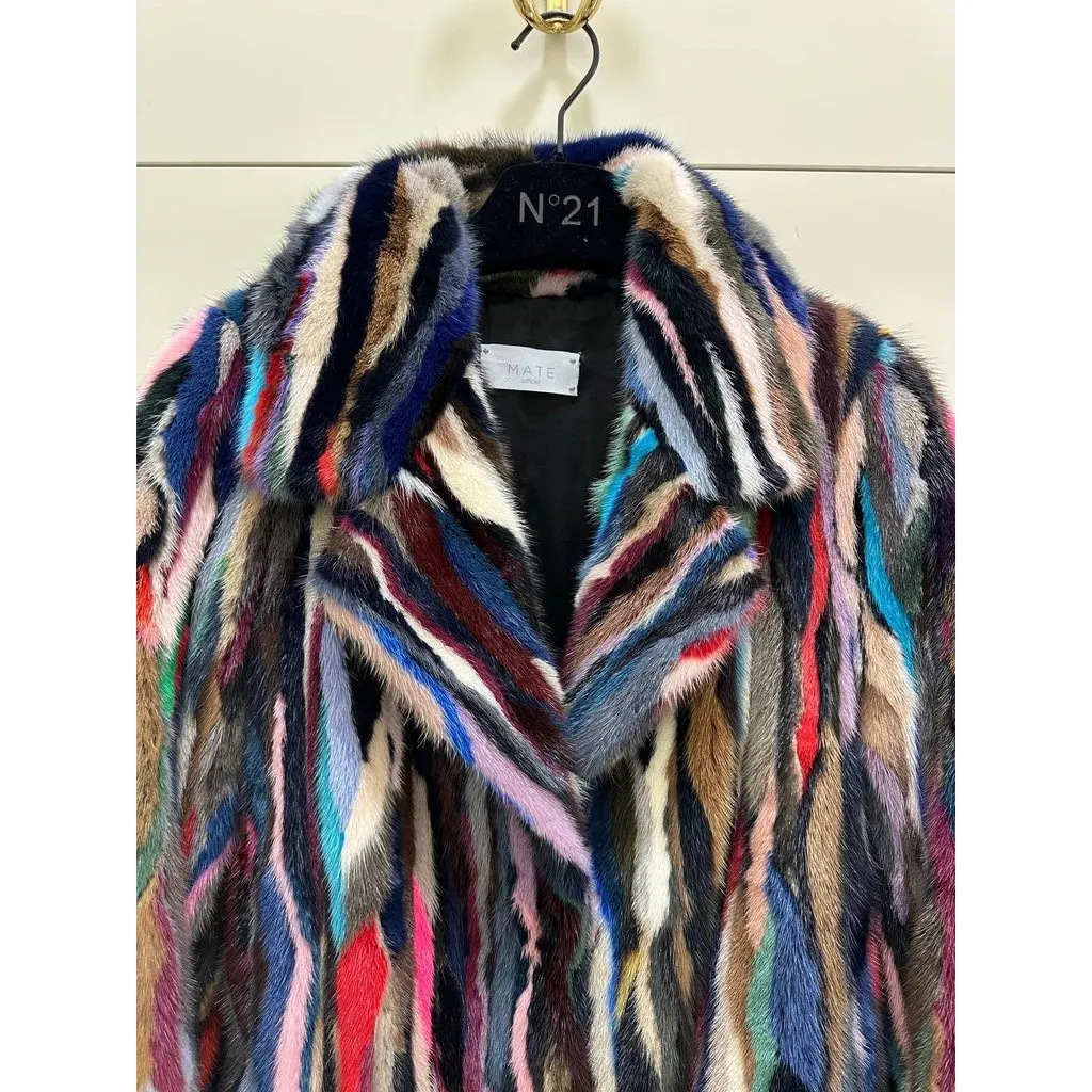 Unsigned Multicolor Coat - IT 40 Pre-owned Black Good - Back View