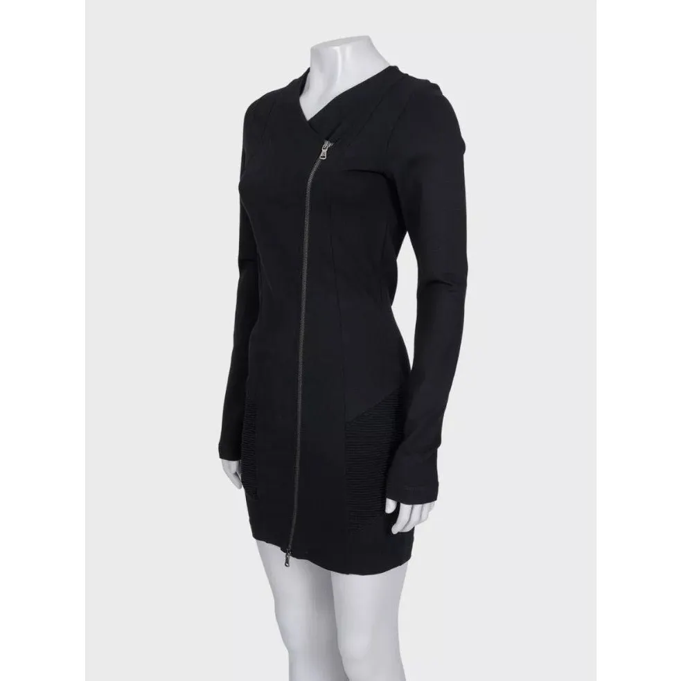 Balmain Pierre Black Fitted Dress Asymmetric Zip EU 38 M Pre-owned Black Polyamide Never worn - Back View