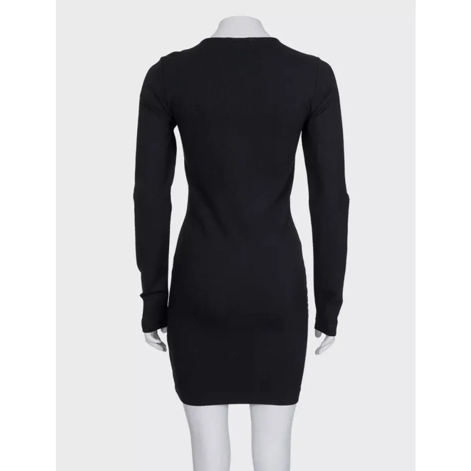 Balmain Pierre Black Fitted Dress Asymmetric Zip EU 38 M Pre-owned Black Polyamide Never worn - Inside View