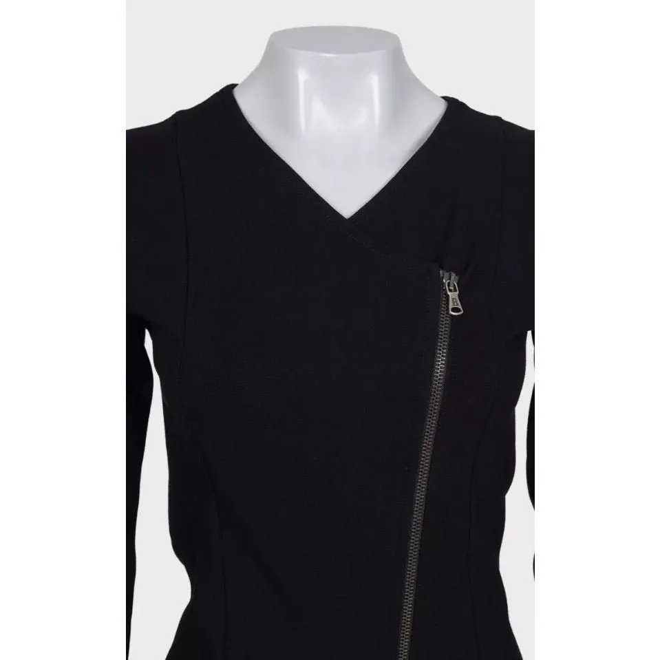 Balmain Pierre Black Fitted Dress Asymmetric Zip EU 38 M Pre-owned Black Polyamide Never worn - Model View