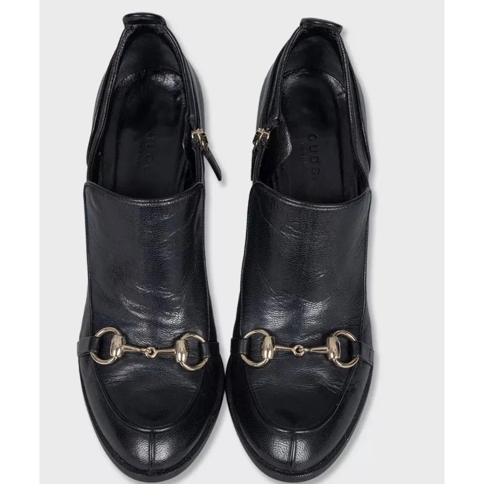 Gucci NWOB Gucci Black Leather Pumps EU 38.5 Pre-owned Black Leather Never worn - Back View