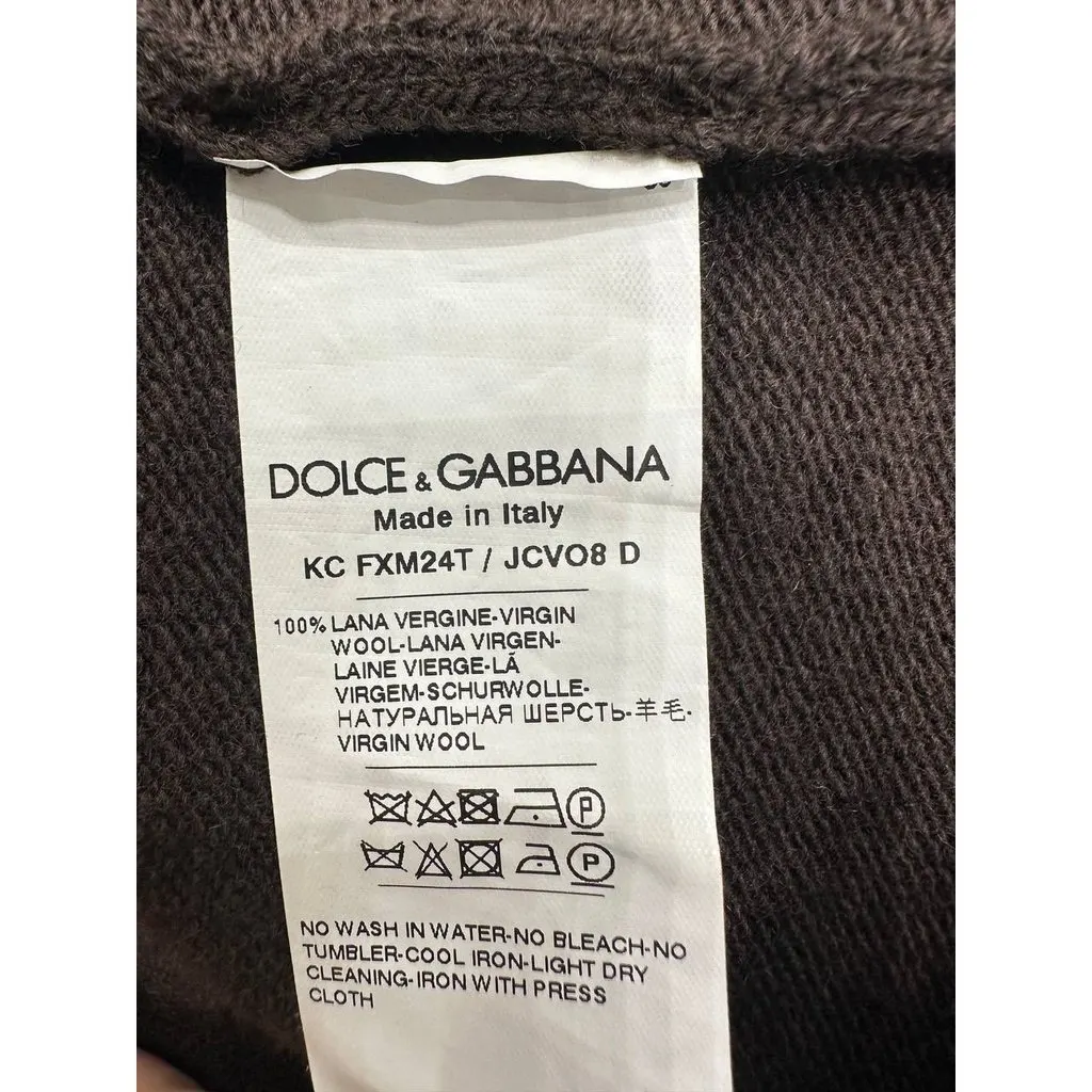 Dolce & Gabbana DG Monogram Wool Cardigan sz.42 pre-owned Brown Wool Good - Box View