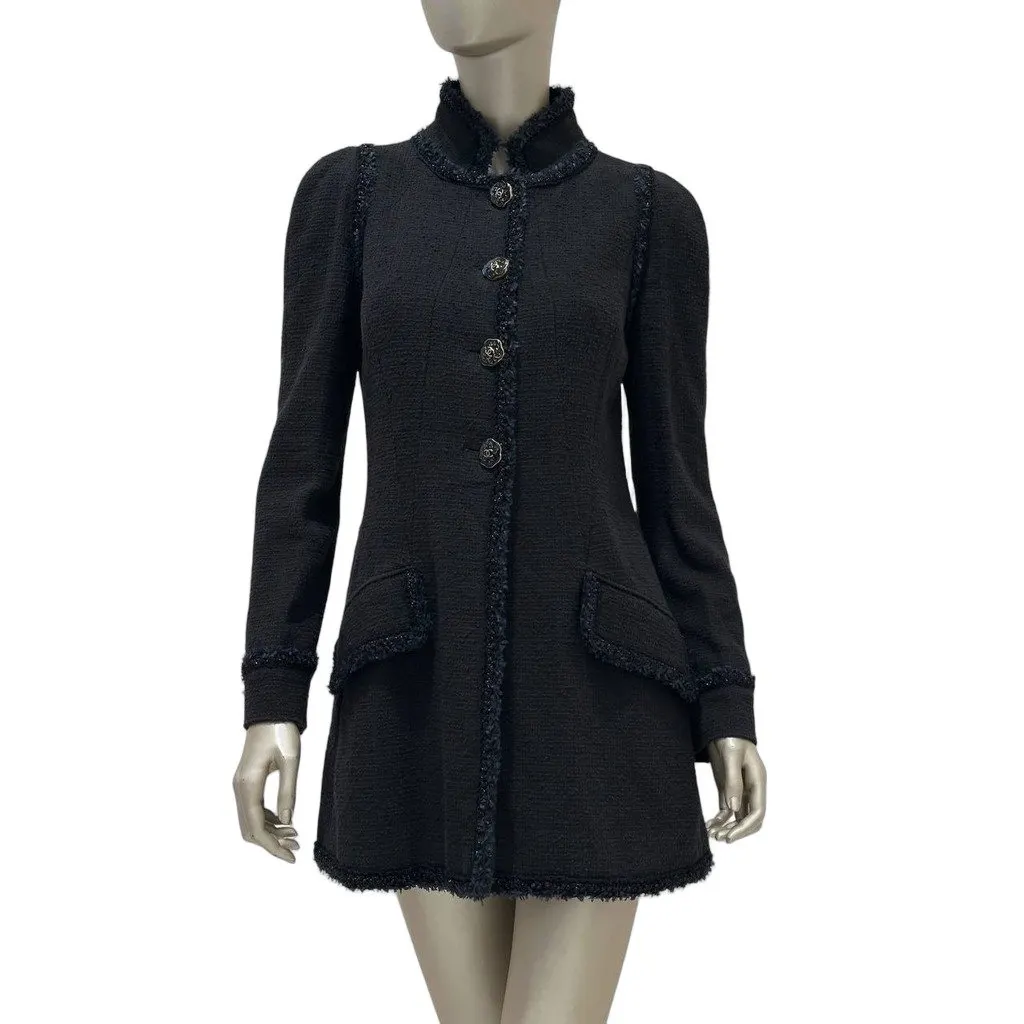 Chanel 2013 Cruise Versailles Black Tweed Jacket CC Buttons Size 40 Pre-owned Black Tweed Good - Front View