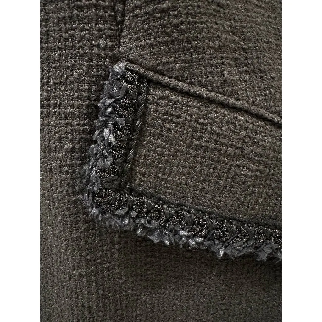 Chanel 2013 Cruise Versailles Black Tweed Jacket CC Buttons Size 40 Pre-owned Black Tweed Good - Model View