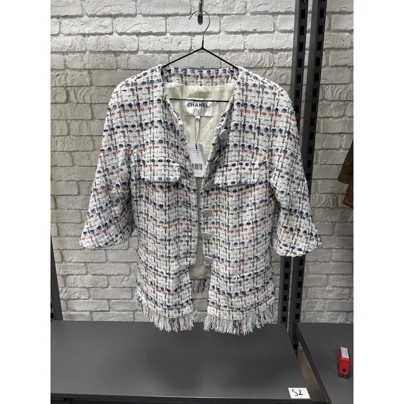 Chanel Spring 2018 Fringe Jacket Blazer - French 40 / L Pre-owned MultiColor Silk Good - Box View