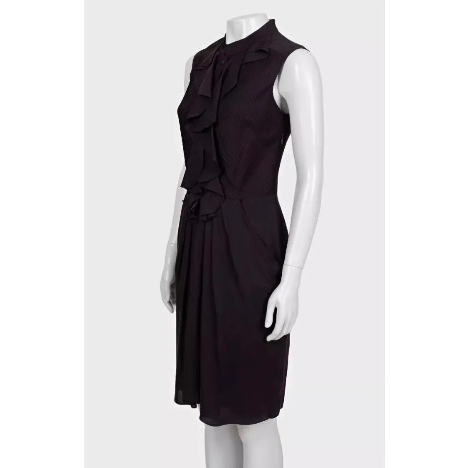 Celine Purple Silk Dress Sz.38 Pre-owned Purple Silk Good - Back View