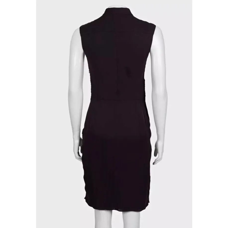 Celine Purple Silk Dress Sz.38 Pre-owned Purple Silk Good - Inside View