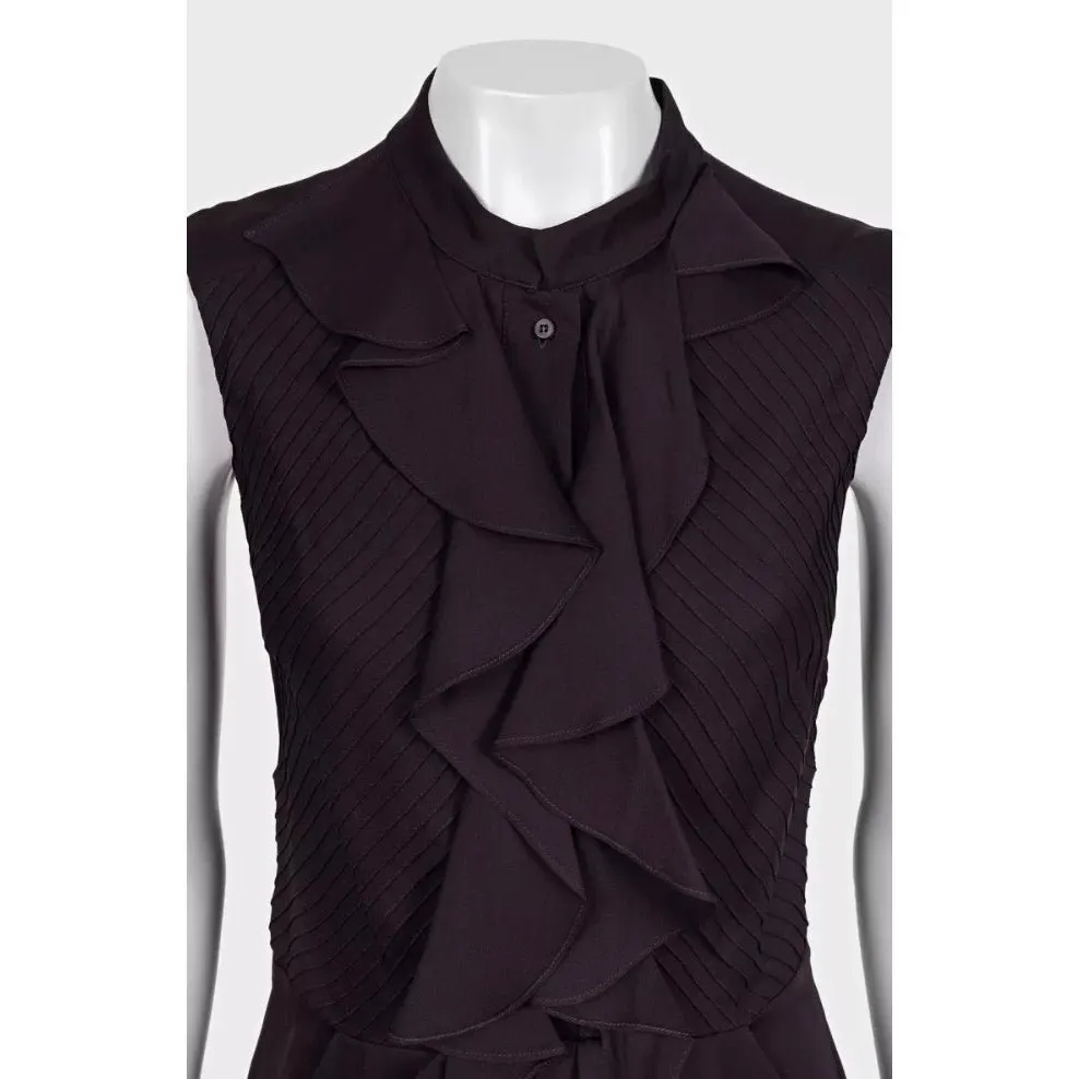 Celine Purple Silk Dress Sz.38 Pre-owned Purple Silk Good - Model View