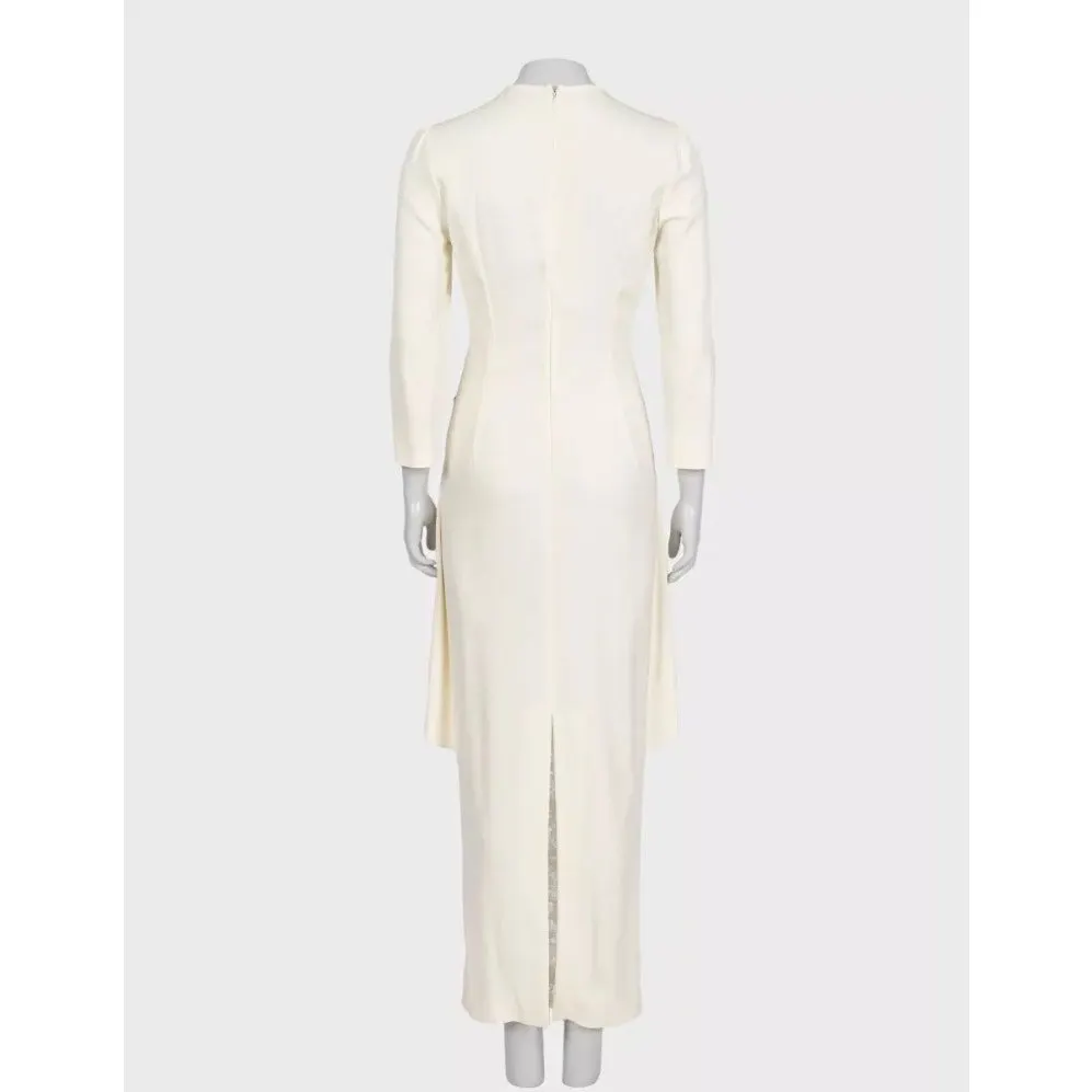 Alessandra Rich White Dress with Elegant Lace Hem Sz.42 Pre-owned White Lace Good - Inside View