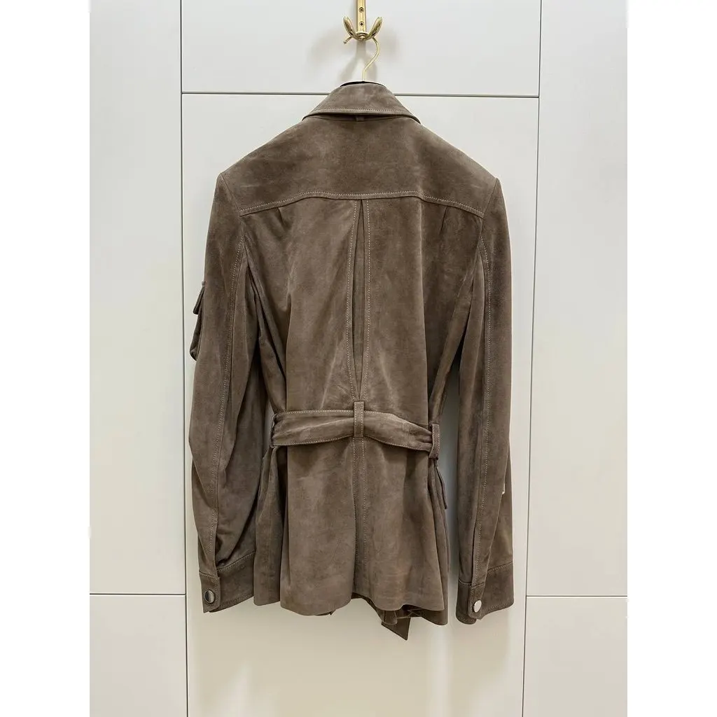 Dolce & Gabbana Goatskin Leather Safari Jacket - IT 40 Pre-owned Brown Leather Good - Inside View