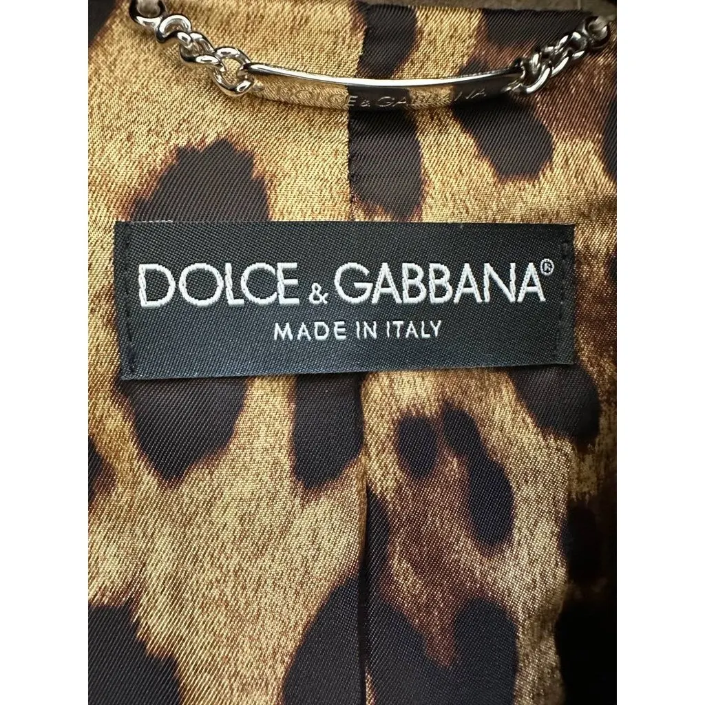 Dolce & Gabbana Goatskin Leather Safari Jacket - IT 40 Pre-owned Brown Leather Good - Box View