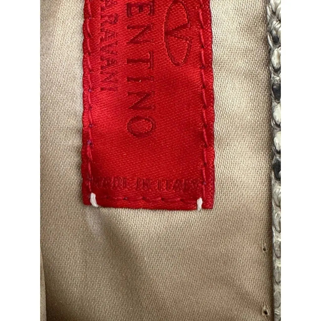 Valentino Vintage Valentino Garavani Python Shoulder Bag Pre-owned White Satin Good - Back View