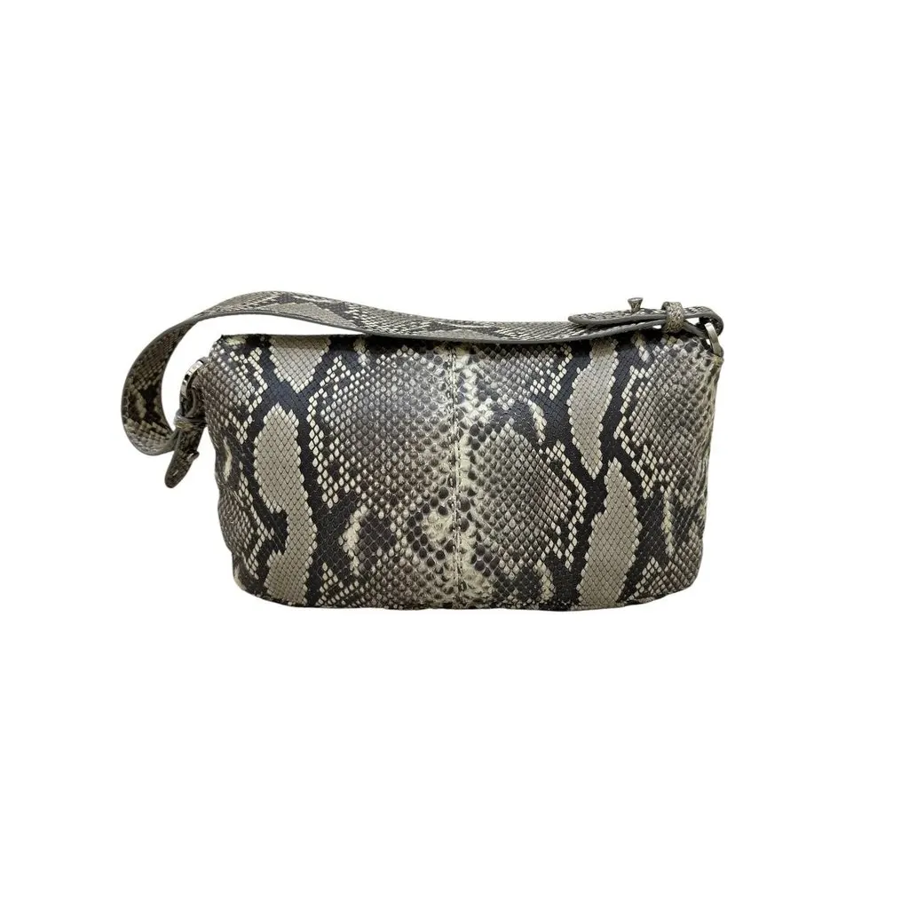 Valentino Vintage Valentino Garavani Python Shoulder Bag Pre-owned White Satin Good - Inside View