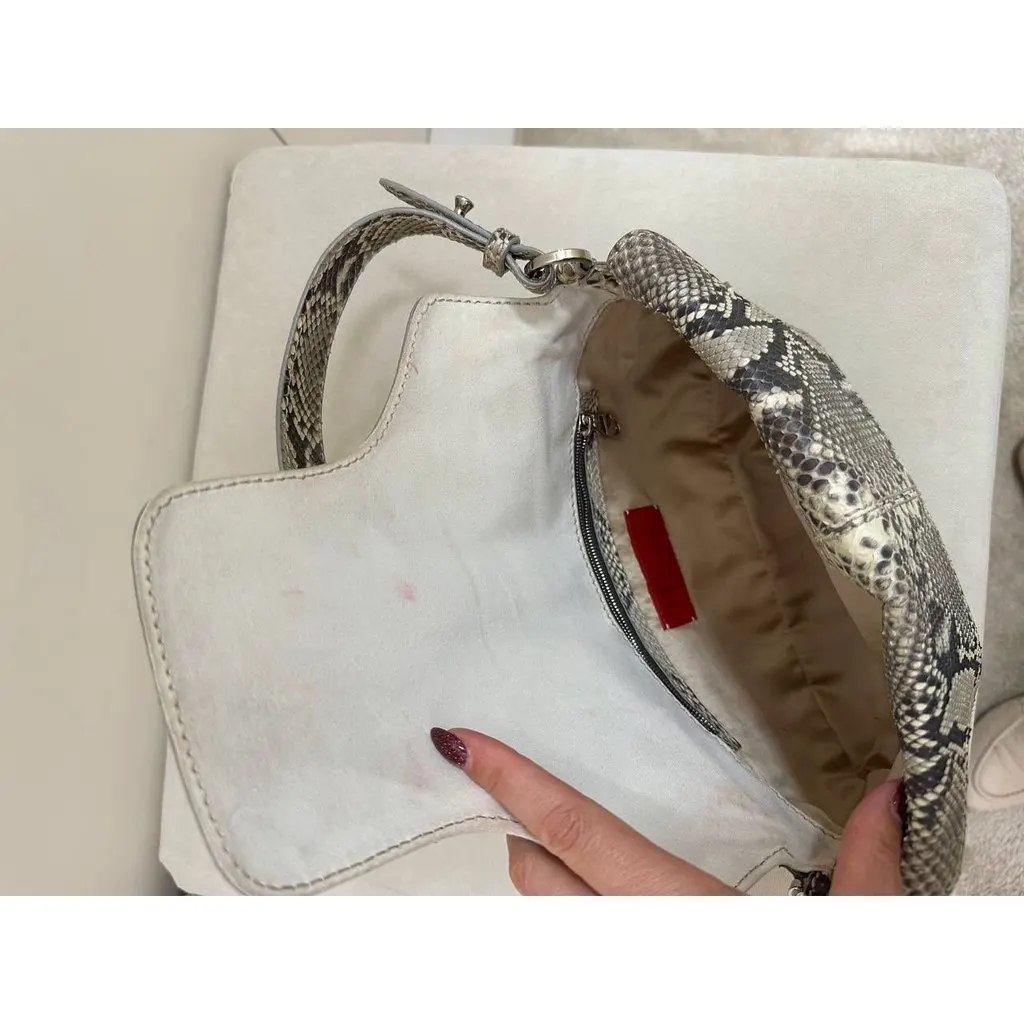 Valentino Vintage Valentino Garavani Python Shoulder Bag Pre-owned White Satin Good - Box View