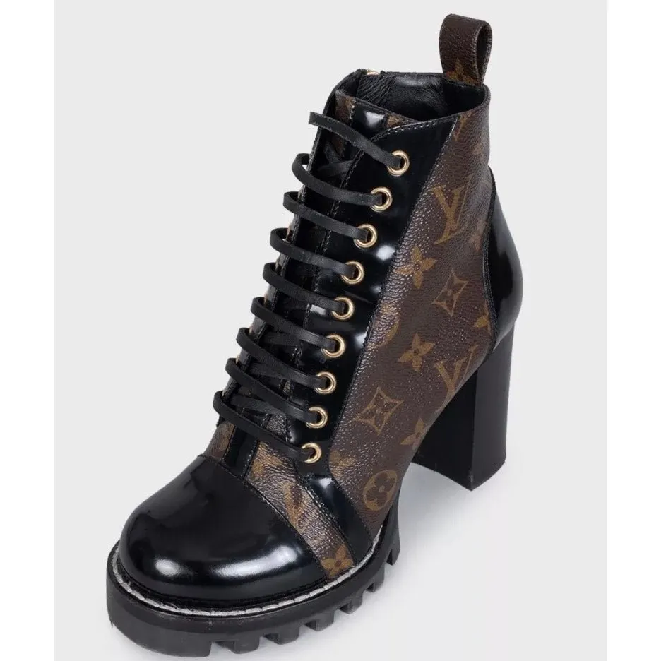 Louis Vuitton Star Trail Brown Monogram Ankle Boots sz.36 Pre-owned Brown Canvas Good - Inside View