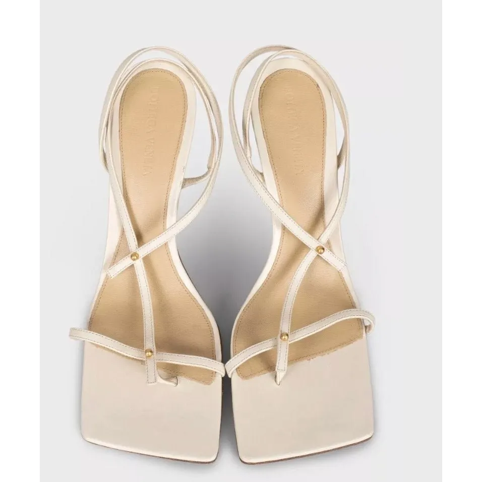 Bottega Veneta NWOB Bottega Veneta Beige Leather Strappy Stiletto Sandals Sz.39 Pre-owned Beige Leather Never worn - Back View