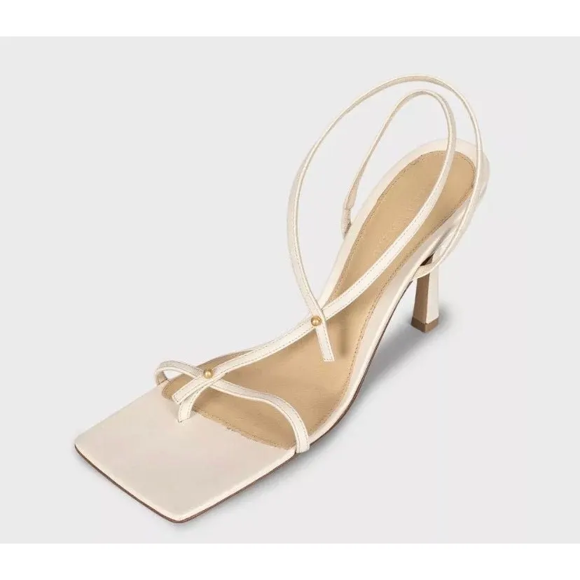 Bottega Veneta NWOB Bottega Veneta Beige Leather Strappy Stiletto Sandals Sz.39 Pre-owned Beige Leather Never worn - Inside View