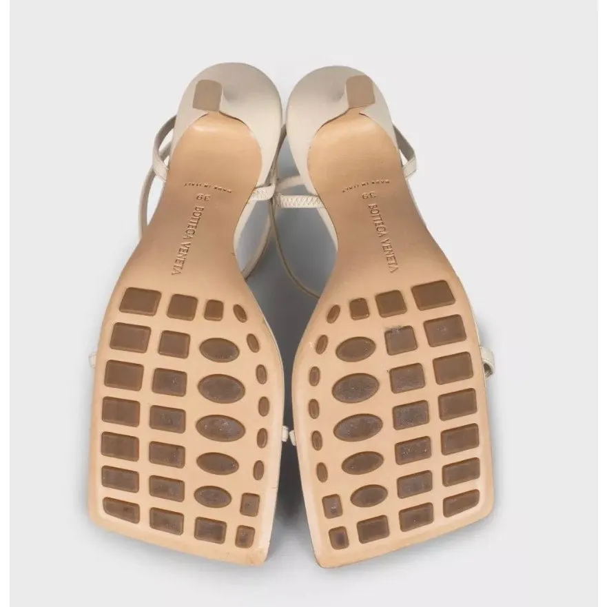 Bottega Veneta NWOB Bottega Veneta Beige Leather Strappy Stiletto Sandals Sz.39 Pre-owned Beige Leather Never worn - Box View