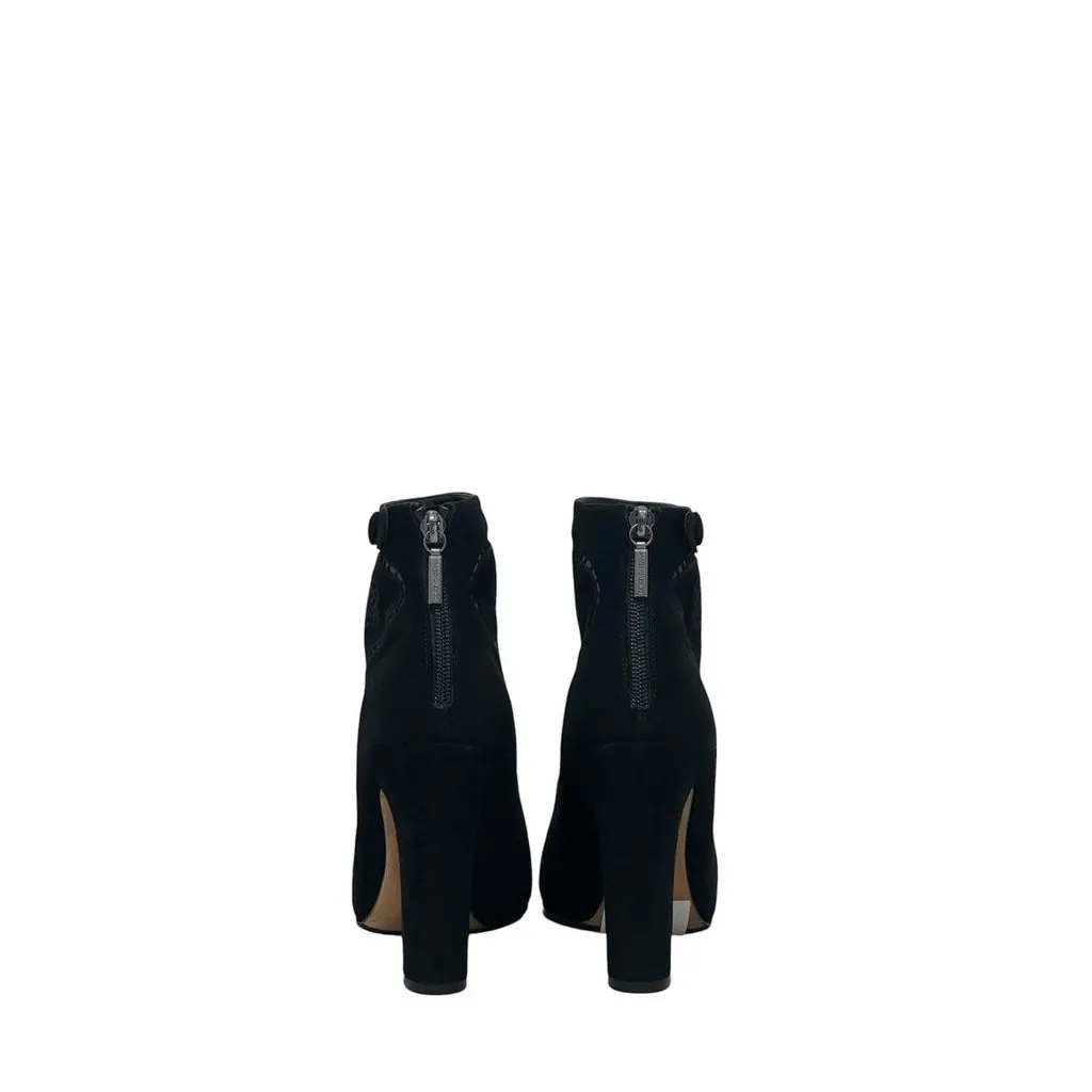 Gucci Black Suede Embroidered Ankle Boots EU 37 Pre-owned Black Suede Good - Inside View